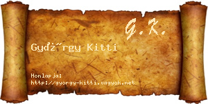 György Kitti névjegykártya