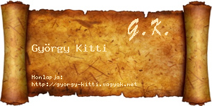 György Kitti névjegykártya